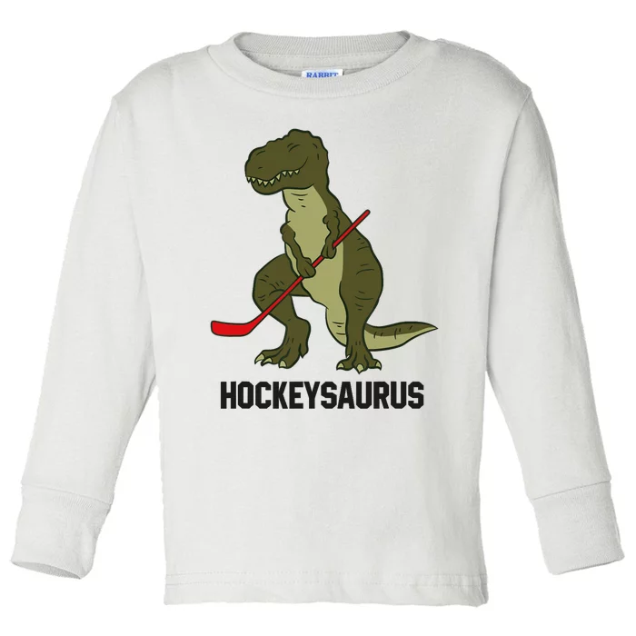 Ice Hockey Dinosaur Hockey Boy Hockey Hockeysaurus Toddler Long Sleeve Shirt