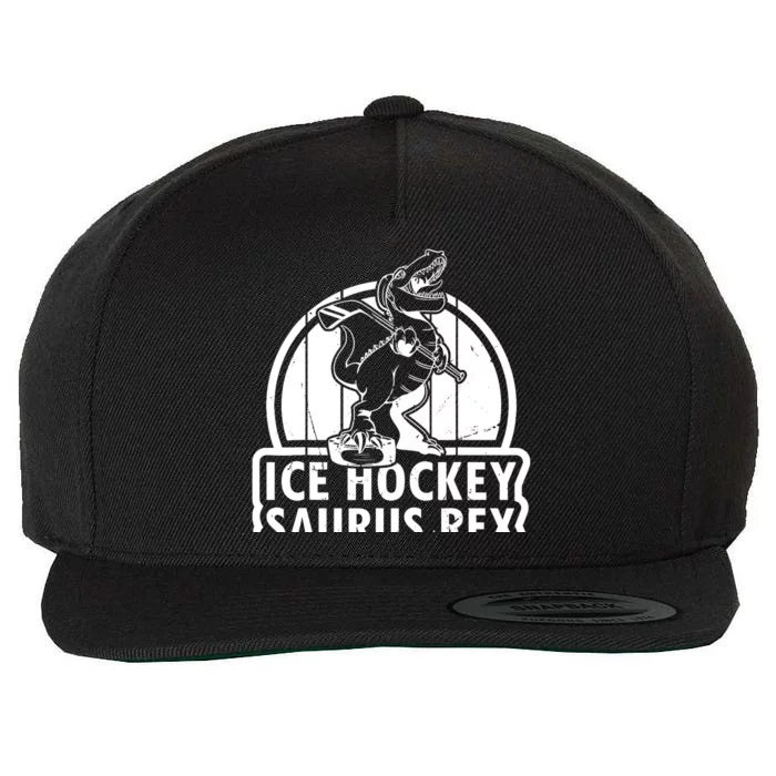 Ice Hockey Dinosaur Ice Hockey Saurus Rex - Ice Hockey Dino Wool Snapback Cap