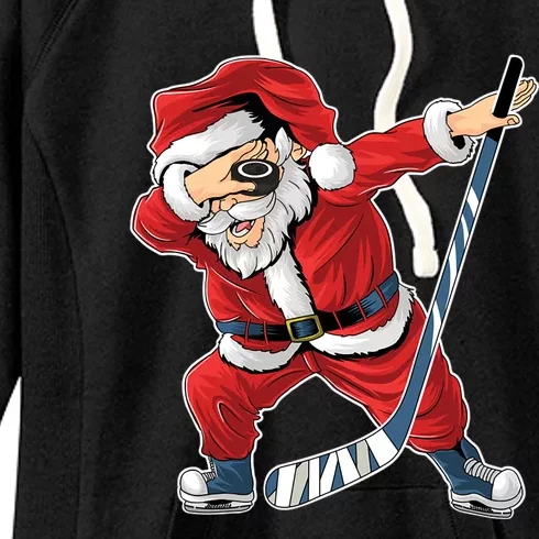 Ice Hockey Dabbing Santa Claus Hockey Player Christmas Gift Women's Fleece Hoodie