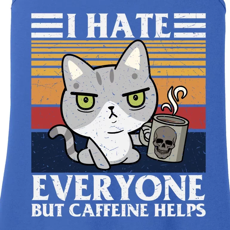 I Hate Everyone But Caffeine Helps Funny Cat Ladies Essential Tank