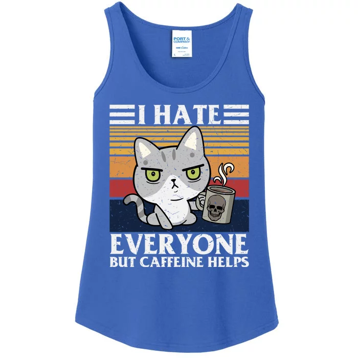 I Hate Everyone But Caffeine Helps Funny Cat Ladies Essential Tank