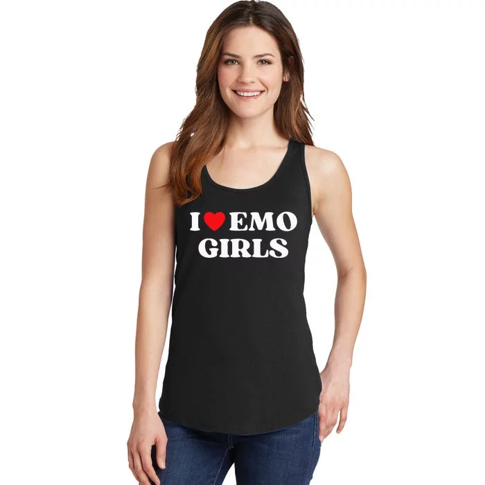 I Heart Emo Funny Quote Red Heart Emo Girl Style Ladies Essential Tank