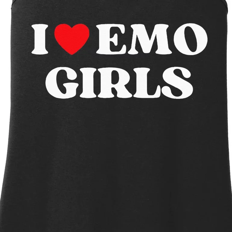 I Heart Emo Funny Quote Red Heart Emo Girl Style Ladies Essential Tank