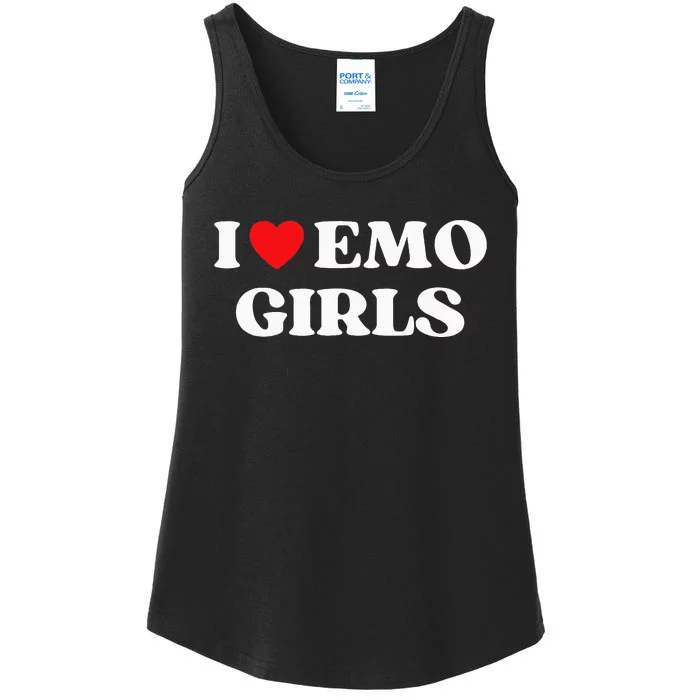 I Heart Emo Funny Quote Red Heart Emo Girl Style Ladies Essential Tank