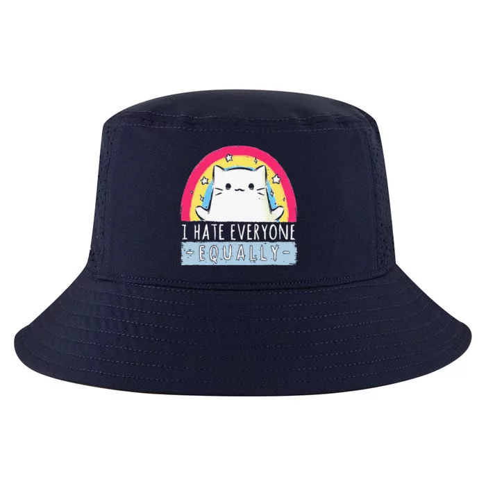 I Hate Everyone Equally Rainbow Cat Cool Comfort Performance Bucket Hat