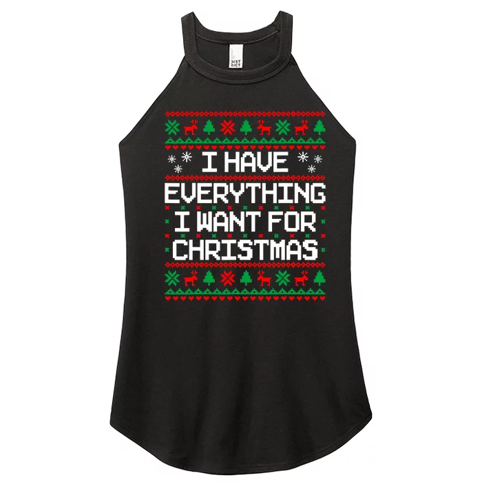 I Have Everything I Want For Christmas Couples Matching Women’s Perfect Tri Rocker Tank