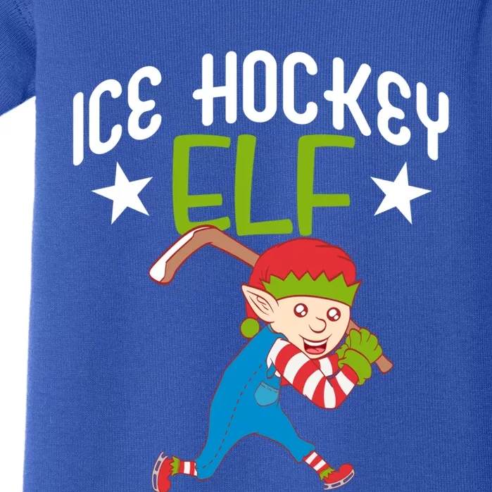 Ice Hockey Elf Funny Hockey Xmas Elve Costume Gift Cool Gift Baby Bodysuit