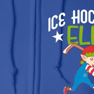 Ice Hockey Elf Funny Hockey Xmas Elve Costume Gift Cool Gift Full Zip Hoodie