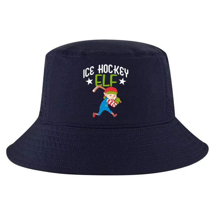 Ice Hockey Elf Funny Hockey Xmas Elve Costume Gift Cool Gift Cool Comfort Performance Bucket Hat