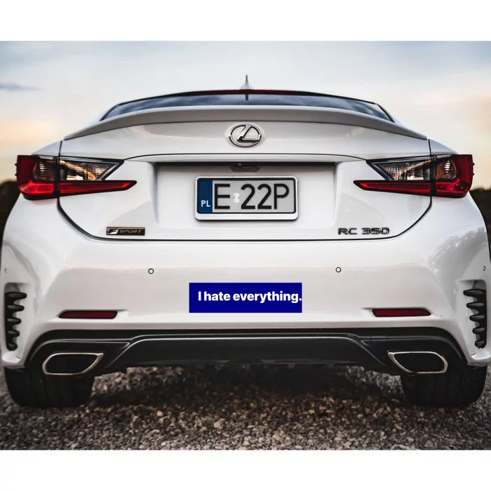 I Hate Everything Gift Bumper Sticker