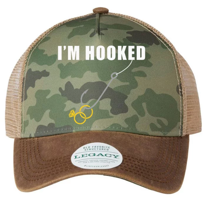 IM Hooked Engagement Ring Marriage Proposal Fishing Legacy Tie Dye Trucker Hat