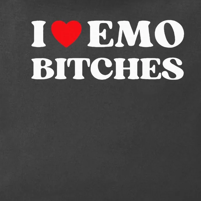 I Heart Emo Bitches Funny Quote Red Heart Emo Girl Style Zip Tote Bag