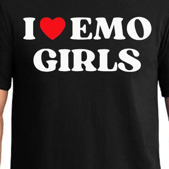 I Heart Emo Funny Quote Red Heart Emo Girl Style Pajama Set