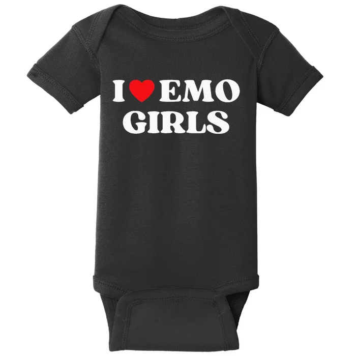 I Heart Emo Funny Quote Red Heart Emo Girl Style Baby Bodysuit