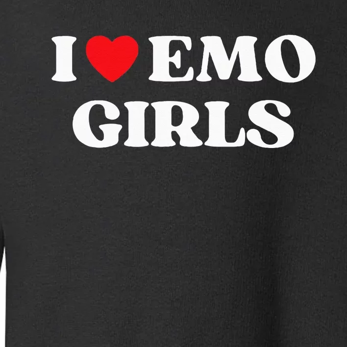 I Heart Emo Funny Quote Red Heart Emo Girl Style Toddler Sweatshirt