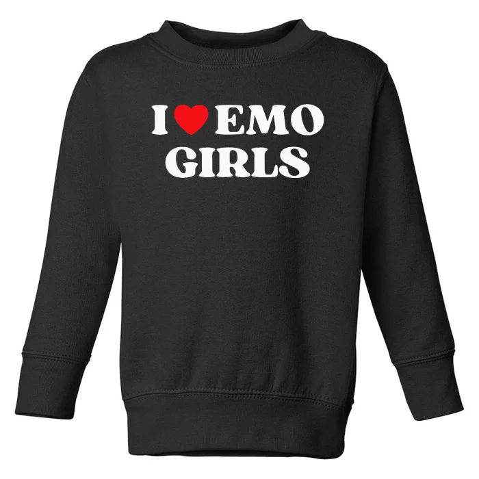 I Heart Emo Funny Quote Red Heart Emo Girl Style Toddler Sweatshirt