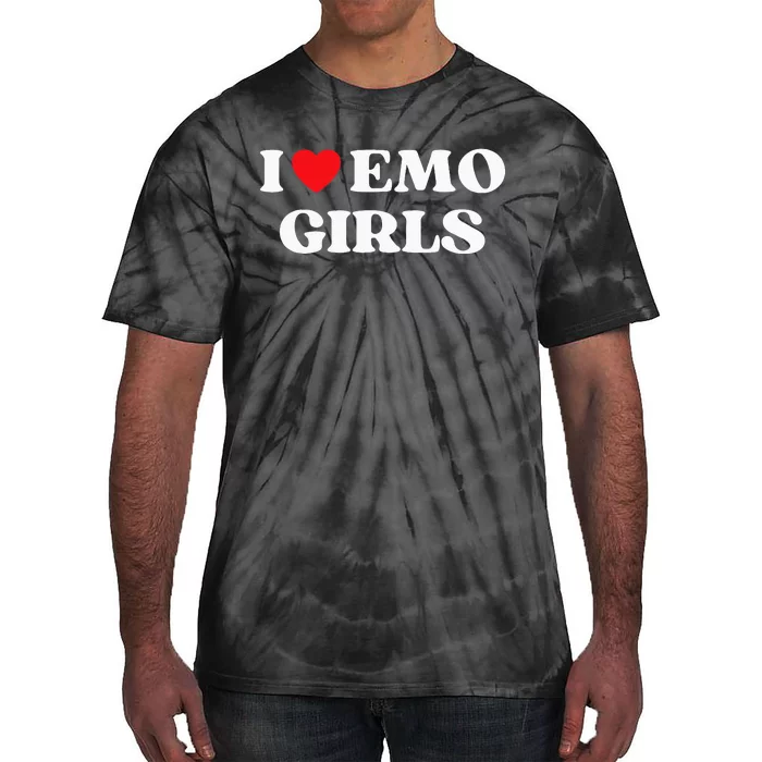 I Heart Emo Funny Quote Red Heart Emo Girl Style Tie-Dye T-Shirt