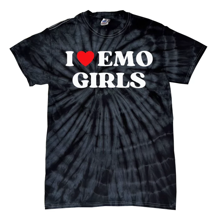 I Heart Emo Funny Quote Red Heart Emo Girl Style Tie-Dye T-Shirt