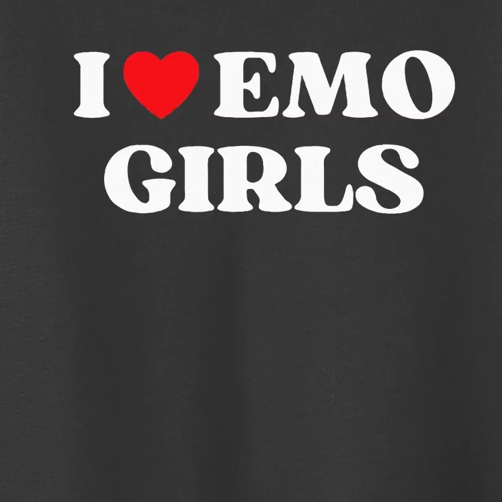 I Heart Emo Funny Quote Red Heart Emo Girl Style Toddler T-Shirt