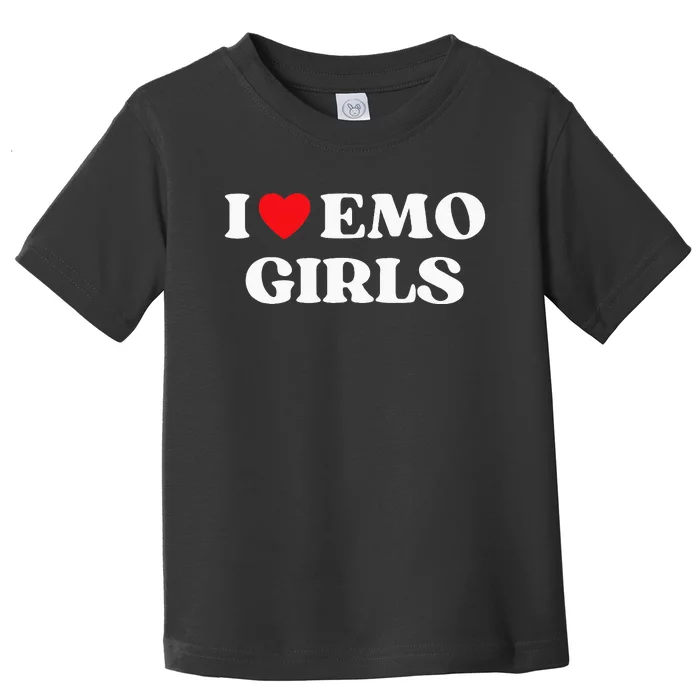 I Heart Emo Funny Quote Red Heart Emo Girl Style Toddler T-Shirt