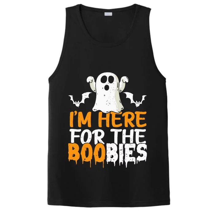 I’m Here For The Boobies Halloween Humor Joke Performance Tank