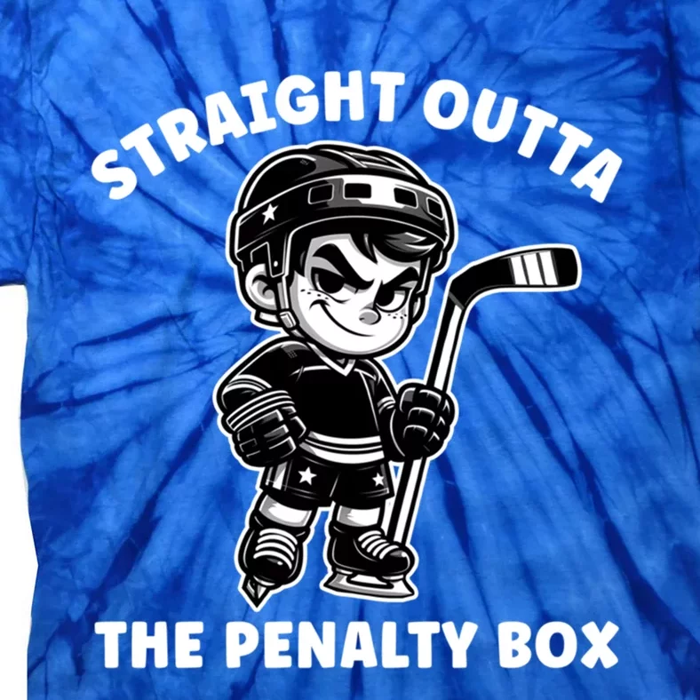 Ice Hockey Funny Straight Outta Penalty Box Cute Gift Tie-Dye T-Shirt