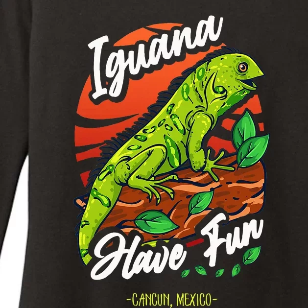 Iguana Have Fun Cancun Mexico Womens CVC Long Sleeve Shirt