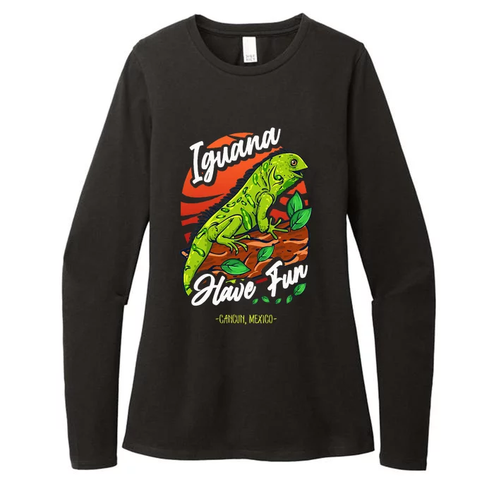 Iguana Have Fun Cancun Mexico Womens CVC Long Sleeve Shirt