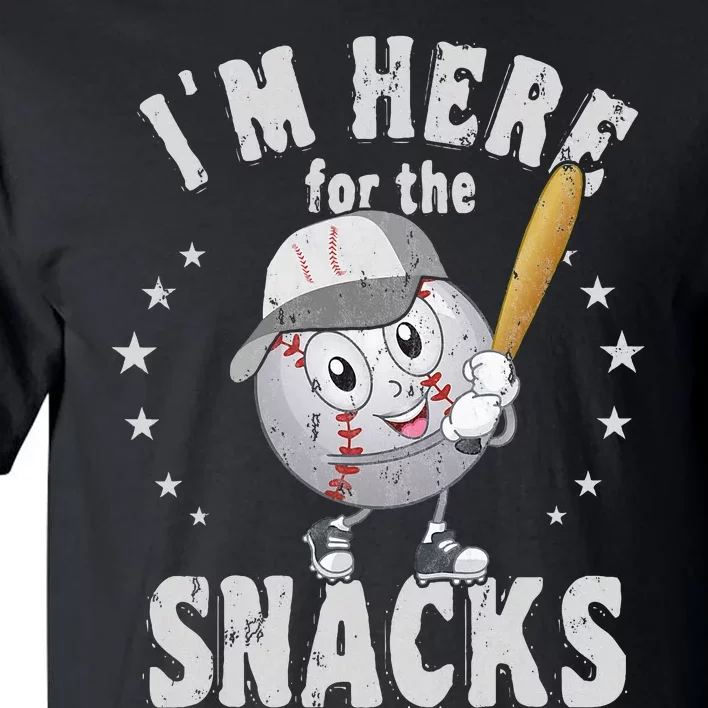 I´M Here For The Snacks Funny Baseball Tall T-Shirt