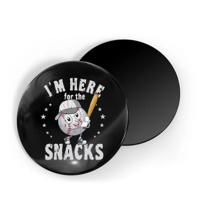 I´M Here For The Snacks Funny Baseball Magnet