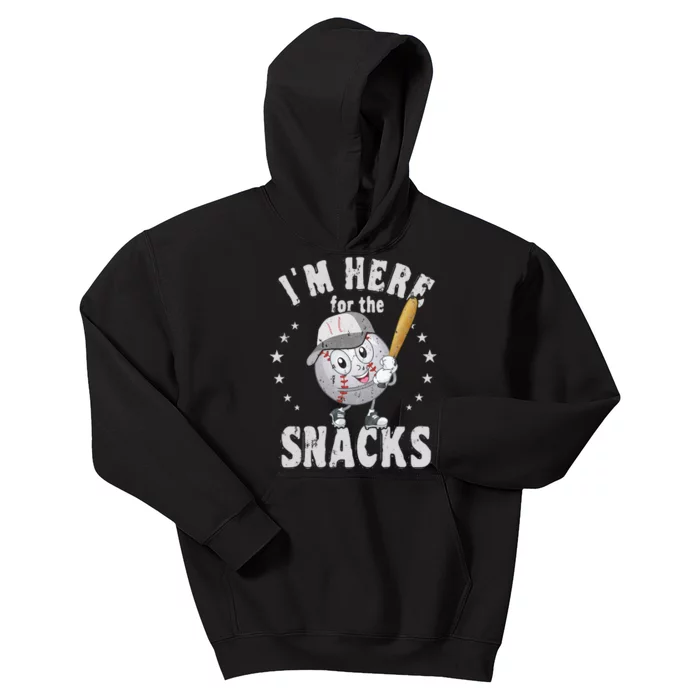 I´M Here For The Snacks Funny Baseball Kids Hoodie