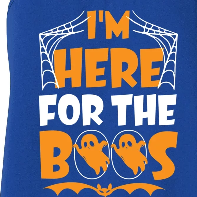 Im Here For Boos Halloween Funny Ghost Ing Product Gift Women's Racerback Tank