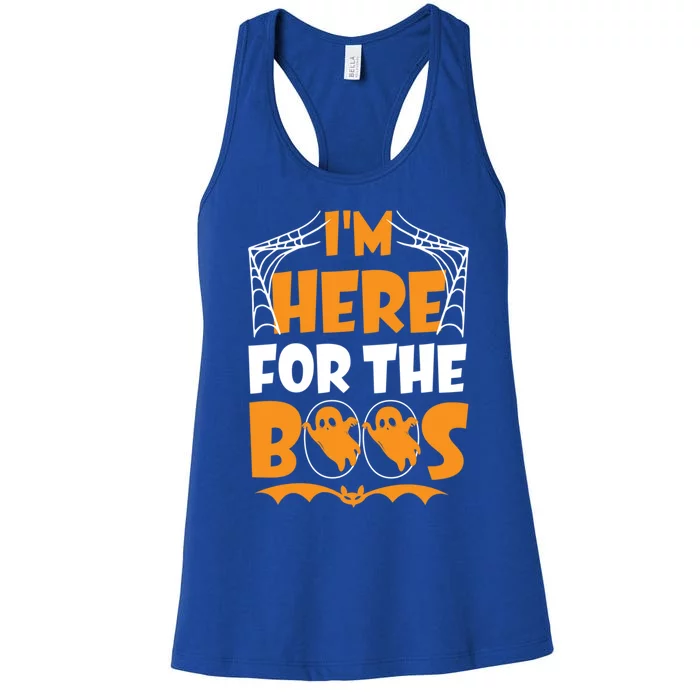 Im Here For Boos Halloween Funny Ghost Ing Product Gift Women's Racerback Tank