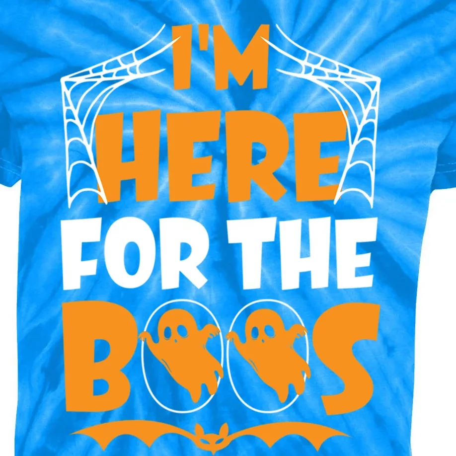 Im Here For Boos Halloween Funny Ghost Ing Product Gift Kids Tie-Dye T-Shirt