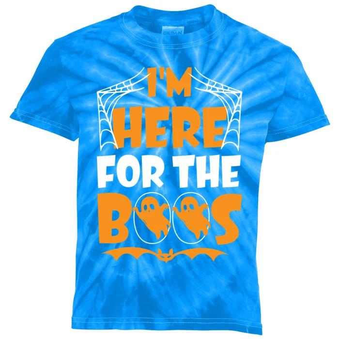 Im Here For Boos Halloween Funny Ghost Ing Product Gift Kids Tie-Dye T-Shirt