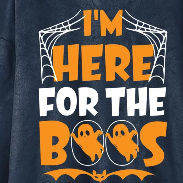 Im Here For Boos Halloween Funny Ghost Ing Product Gift Hooded Wearable Blanket