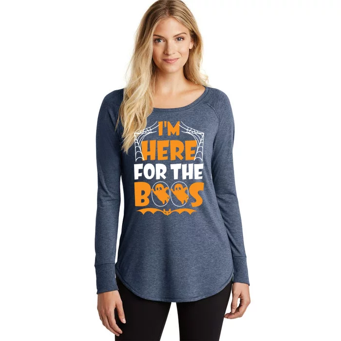 Im Here For Boos Halloween Funny Ghost Ing Product Gift Women's Perfect Tri Tunic Long Sleeve Shirt