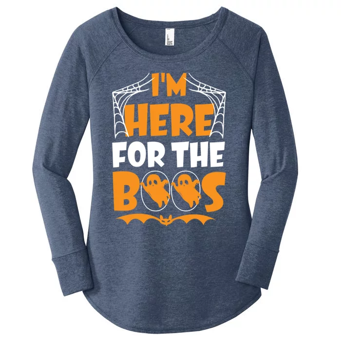 Im Here For Boos Halloween Funny Ghost Ing Product Gift Women's Perfect Tri Tunic Long Sleeve Shirt