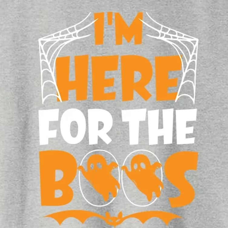 Im Here For Boos Halloween Funny Ghost Ing Product Gift Women's Crop Top Tee