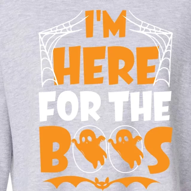 Im Here For Boos Halloween Funny Ghost Ing Product Gift Cropped Pullover Crew