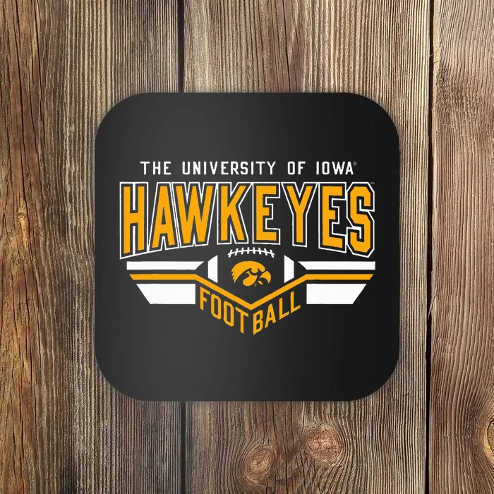 I.O.W.A. Hawkeyes Football Turf Black Coaster