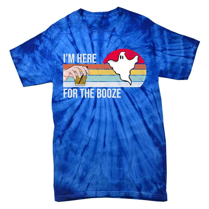 I'm Here For The Booze Whiskey Tequila Wine Funny Halloween Gift Tie-Dye T-Shirt