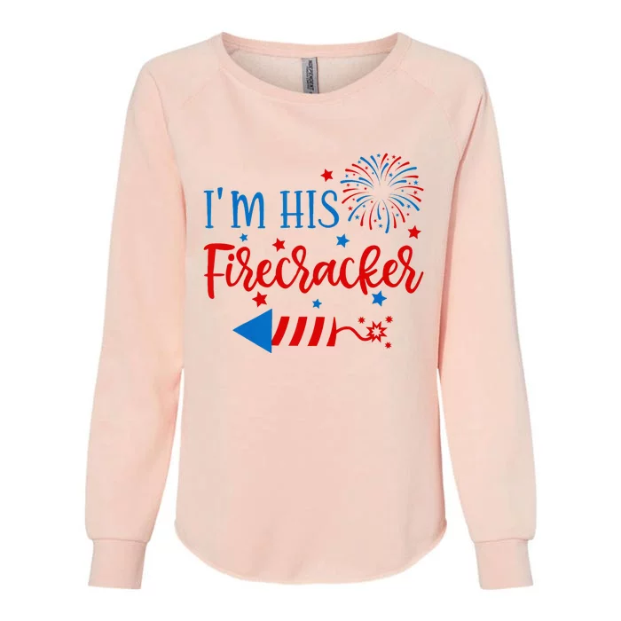 I'm His Firecracker 4th Of July His Her Matching Couple Womens California Wash Sweatshirt