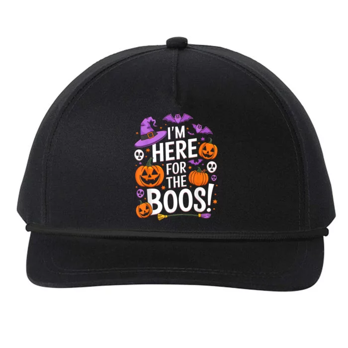 Im Here For Boos Funny Halloween Pumpkin Lover Gifts Snapback Five-Panel Rope Hat