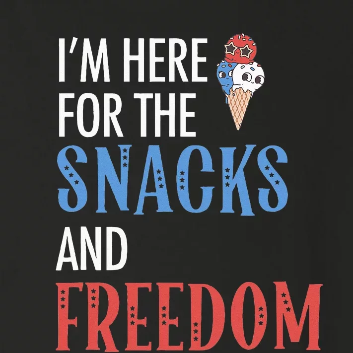 I'm Here For The Snacks And Freedom Funny Ice Cream July 4th Toddler Long Sleeve Shirt