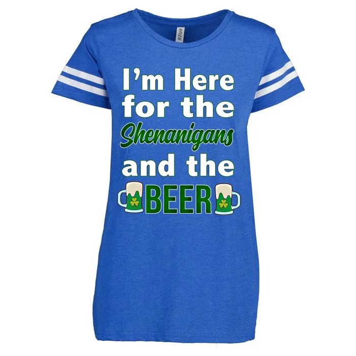 I'm Here For The Shenanigans And The Beer St Patrick's Day Meaningful Gift Enza Ladies Jersey Football T-Shirt