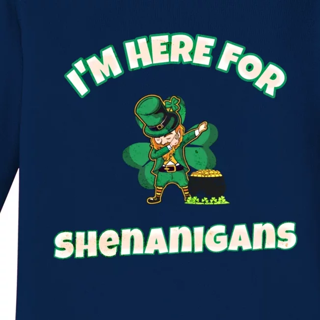 I'm Here For The Shenanigans Cute Gift Baby Long Sleeve Bodysuit