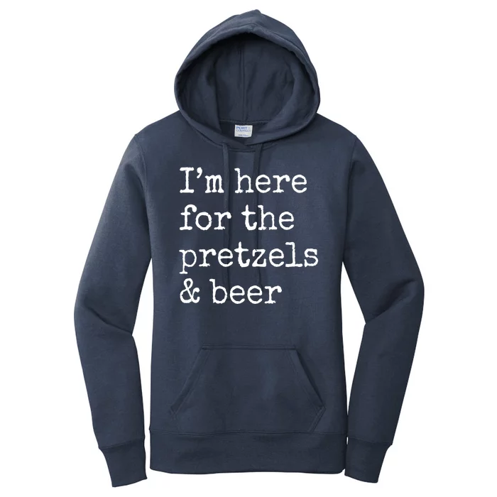 Im Here For The Pretzels And Beer Oktoberfest Women's Pullover Hoodie