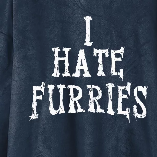 I Hate Furries Furry Fandom Hooded Wearable Blanket