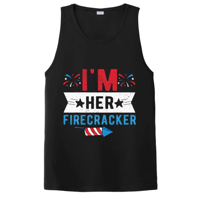 I'm Her Firecracker Cute 4th Of July Matching Couple For Her Performance Tank